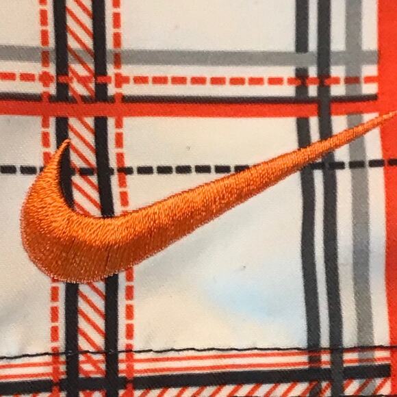 Nike Plaid Board Shorts Orange White Size 32 - Picture 5 of 10